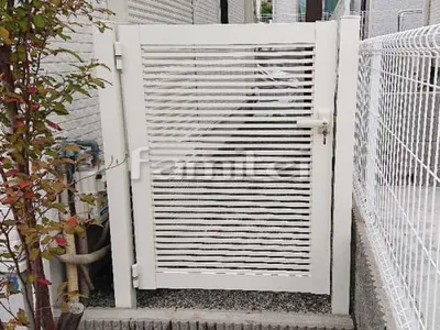 勝手口門扉 YKKAP シンプレオ1型 横太格子 12-09 片開き