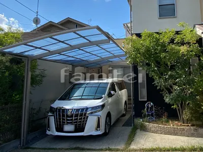 カーポート LIXILリクシル ネスカR 縦1.5台用(1台+延長 縦連棟) R型アール屋根