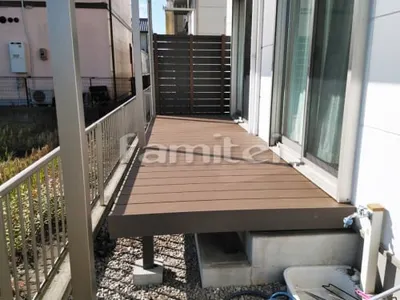 人工木材ウッドデッキ LIXILリクシル 樹ら楽ステージ(きらら) 樹脂 目隠しフェンス塀 F&F マイティウッド