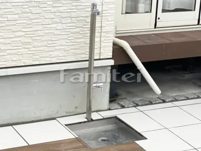 立水栓 OnlyOneオンリーワン ジラーレW ヘアライン 水受け(パン) スプリットTYPE C KS3-C116G