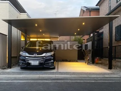 カーポート2台(ワイド) ツイン LIXIL カーポートSC フラット屋根 吊り下げ屋根