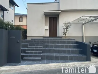 リフォームシンプル オープン外構