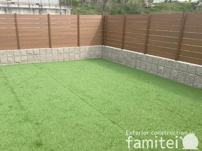 ブロック塀 （化粧ブロック） ユニソン シャモティ  人工木・樹脂 フェンス（木調） F＆F マイティウッド ベーシック極 目隠し 木調・ラティス 樹脂