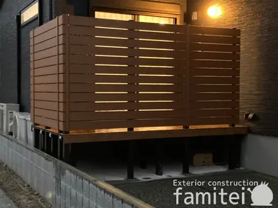 人工木・樹脂 フェンス（木調） F＆F マイティウッド ベーシック極 目隠し 木調・ラティス 樹脂 人工木デッキ  YKKAP 人工木 リウッドデッキS 