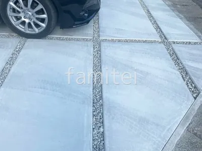 駐車場ガレージ床 土間コンクリート 目地 バラス砕石