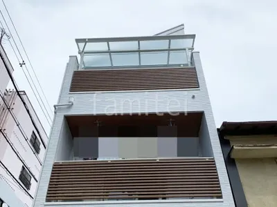 ３階ベランダ屋根  三協アルミ レボリューA F フラット屋根 スタンダード 壁付