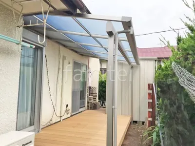 １階テラス屋根 （雨除け） YKKAP ソラリアF フラット屋根 スタンダード 壁付