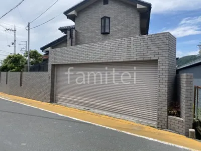 塀まわりリフォーム タイル貼り LIXIL 2丁掛けタイル フェイブ