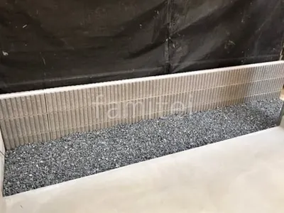 防草シート加工 バラス砕石