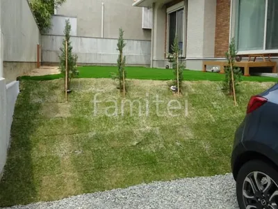 法面 芝生張り 姫高麗芝 生垣