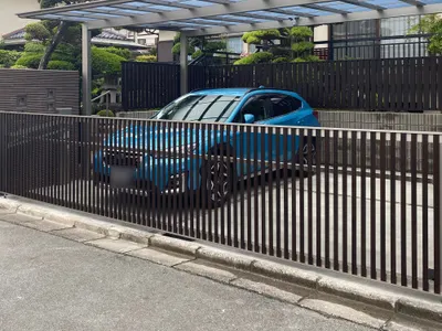 ２台ワイド 跳ね上げ門扉ゲート  LIXIL 木製調オーバードアS4型 