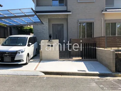 新築シンプル セミクローズ外構