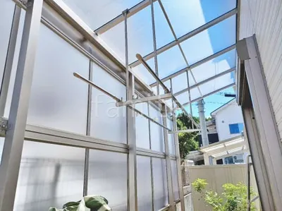 １階テラス屋根 （雨除け） YKKAP ソラリアF フラット屋根 スタンダード 壁付