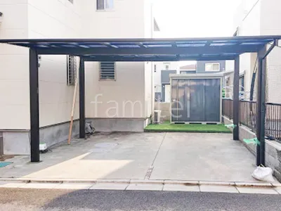 カーポート２台(ワイド) ツイン YKKAP エフルージュ FIRST フラット屋根