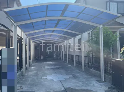 カーポート2台(ワイド) ツイン YKKAP レイナポートグラン アール屋根 3連棟