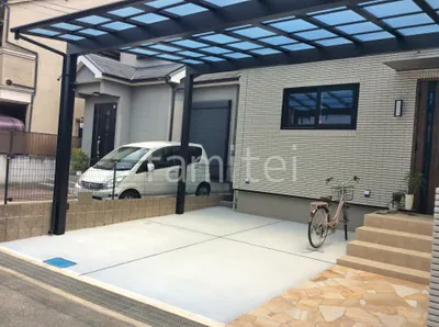 カーポート３台 （横ワイド トリプル） YKKAP エフルージュ FIRST フラット屋根