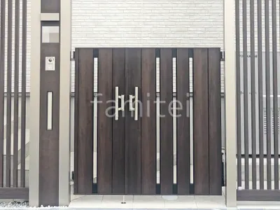 親子両開き 門扉 LIXIL 木製調AA TS1型 