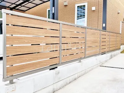 アルミ形材 フェンス LIXIL 木製調AB YS3型 横スリット3 目隠し 木調・ラティス