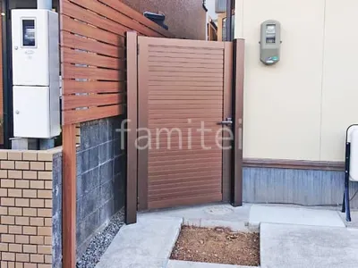 片開き 門扉 YKKAP シンプレオYM1型 横目隠し 