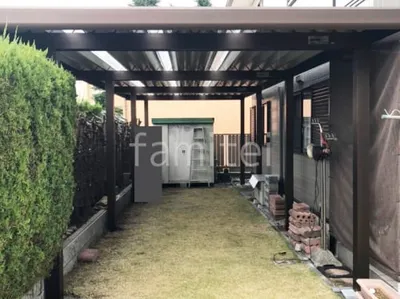 カーポート２台(縦) 連棟 YKKAP ジーポートPro 積雪50cm対応 フラット屋根 折板屋根