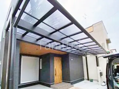 カーポート３台 （横ワイド トリプル） YKKAP エフルージュ FIRST フラット屋根