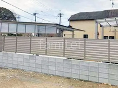 ブロック塀 （化粧ブロック） 太陽エコブロックス 普通CB  アルミ形材 フェンス LIXIL AB YL2型 横ルーバー2 目隠し