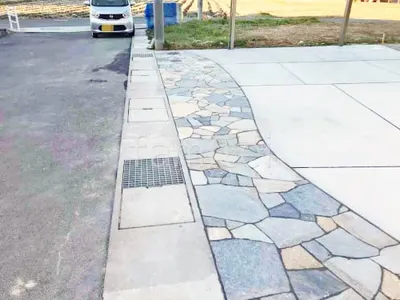 床石貼り 乱形石 石英岩