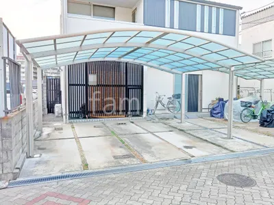 カーポート２台(ワイド) ツイン YKKAP アリュース アール屋根