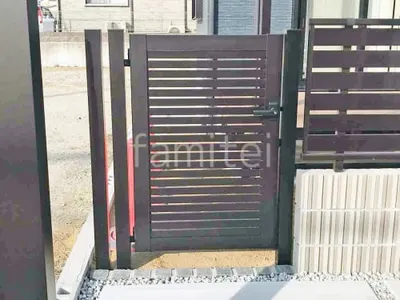 片開き 門扉 YKKAP シンプレオYS1型 横スリット 