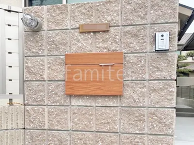 化粧ブロック門柱 ユニソン シャモティ 郵便受けポスト ヴィコBI