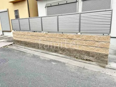 アルミ形材 フェンス LIXIL AB YL3型 横ルーバー3 目隠し ブロック塀 （化粧ブロック） ユニソン シャモティ 