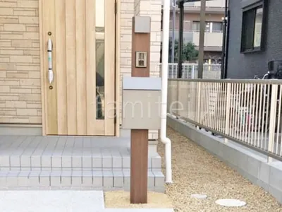 機能門柱 照明あり  LIXIL 木製調FW パターン2 