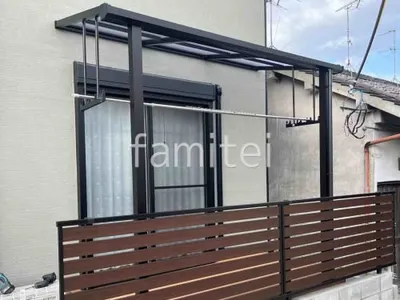 １階テラス屋根 （雨除け） YKKAP ソラリアF フラット屋根 スタンダード 壁付