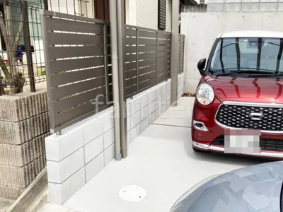 アルミ形材 フェンス LIXIL AB YS3型 横スリット3 目隠し ブロック塀 (化粧ブロック) 太陽エコブロックス 普通CB