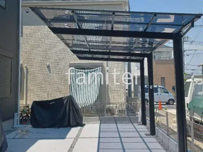 カーポート１台＋延長 （1.5台縦連棟） LIXIL ネスカＦ フラット屋根