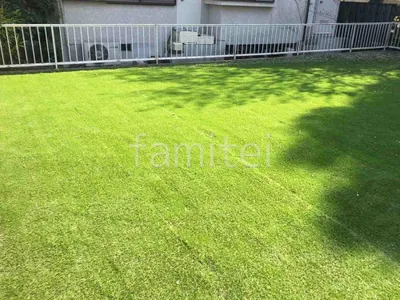 お庭 人工芝 防草シート加工