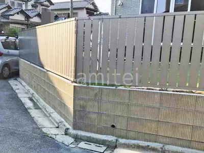 アルミ形材 フェンス LIXIL AB TS2型 縦スリット2 目隠し ブロック塀 （化粧ブロック） 久保田セメント CBセレクト 