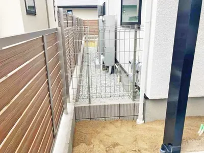 スチールメッシュ フェンス YKKAP イーネット3F型 スチール柱 境界・メッシュ ブロック塀 (化粧ブロック) ユニソン リゲル