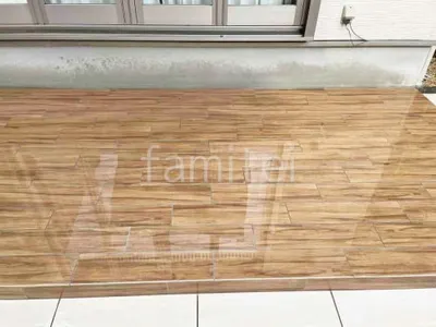 タイルデッキ 壁2面  名古屋モザイク 木製調ラスティックウッズII ウッド調