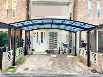 カーポート２台(ワイド) ツイン YKKAP アリュース アール屋根