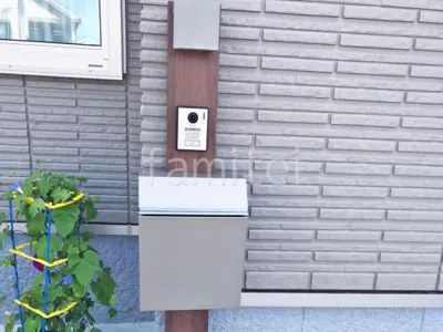 機能門柱 照明あり  LIXIL 木製調FW パターン2 