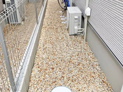 犬走り ジャミ敷き 防草シート加工