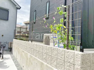 スチールメッシュ フェンス LIXIL ハイグリッドUF8型 境界・メッシュ ブロック塀 （化粧ブロック） ユニソン リブスプリットn 