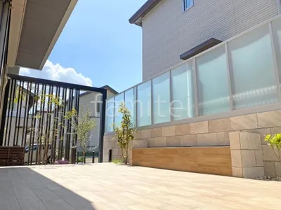 境界塀 壁タイル張りLIXIL ストーンタイプコレクション 控え壁