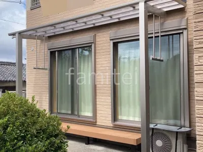 １階テラス屋根 （雨除け） YKKAP 独立式 レセパ Lタイプ フラット屋根 独立式 スタンダード