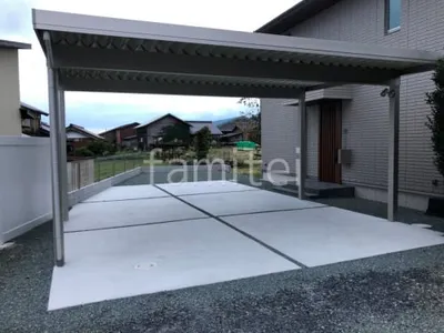 カーポート２台(ワイド) ツイン YKKAP ジーポートPro 積雪100cm対応 フラット屋根 折板屋根