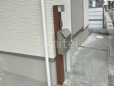 機能門柱 照明あり  LIXIL 木製調FW パターン2 