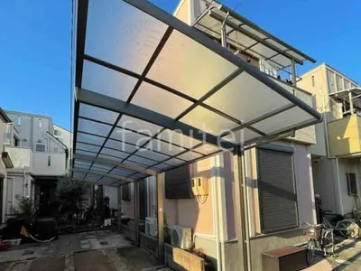 カーポート２台(縦) 連棟 LIXIL ネスカＲ アール屋根