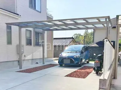 カーポート２台(ワイド) ツイン LIXIL ネスカＦ フラット屋根