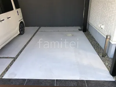 駐車場ガレージ床 土間コンクリート 和束砕石目地